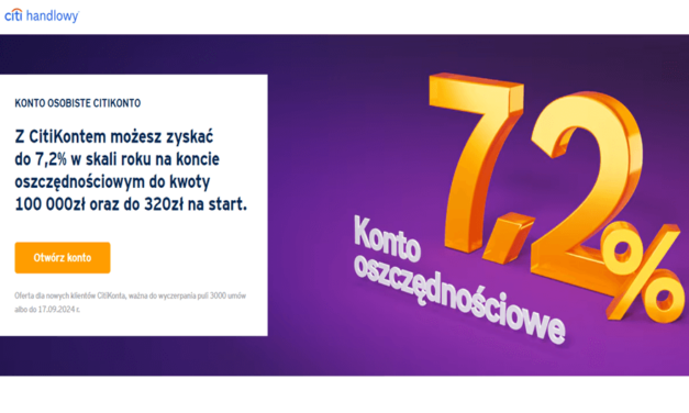 Dostaniesz 320 zł na start od Citi Handlowy