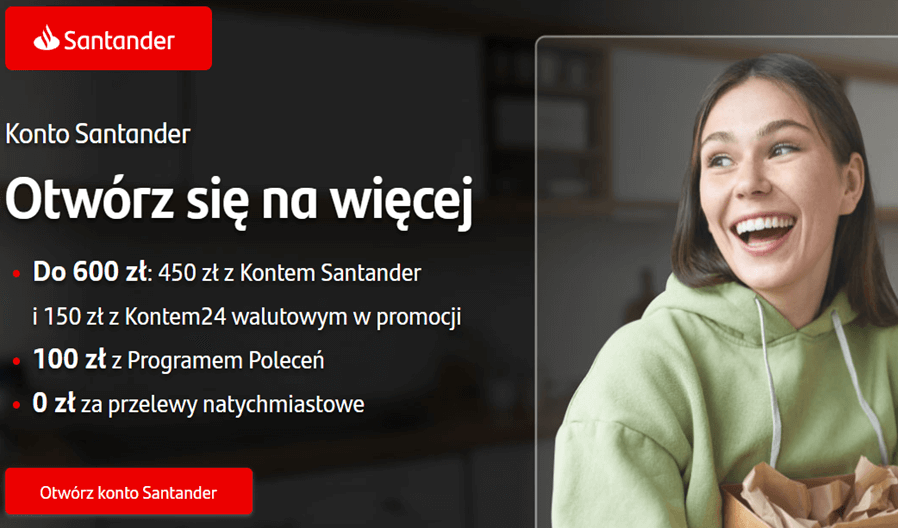 Santander BP konto osobiste promocja wrzesien