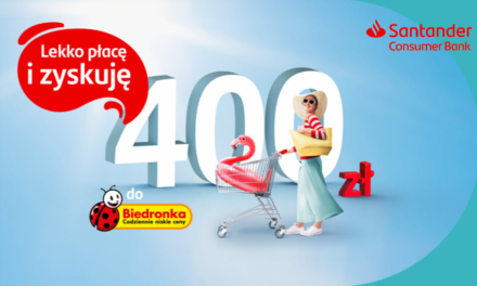 Santander Consumer Bank da Ci 400zł do Biedronki za aktywności na karcie kredytowej (plus 360zł cashbacku)