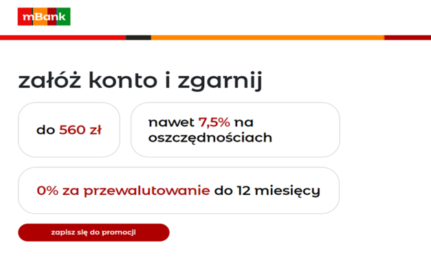 Wypróbuj eKonto do usług i zgarnij 560 zł od mBanku