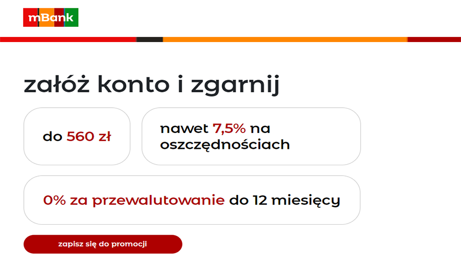 Wypróbuj eKonto do usług i zgarnij 560 zł od mBanku