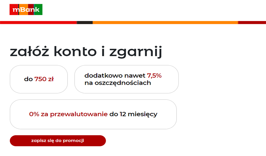 mBank konto osobiste promocja