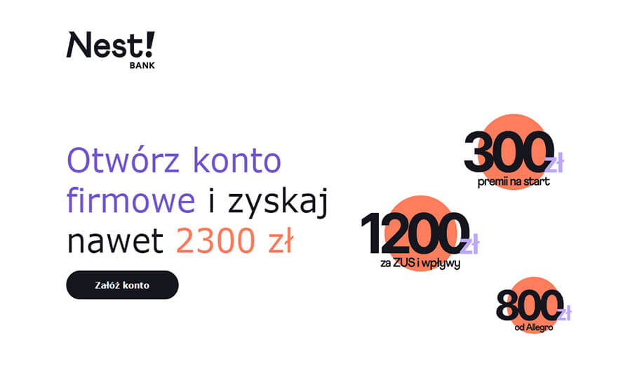 Zyskaj nawet 2300 zł z BIZnest Kontem!