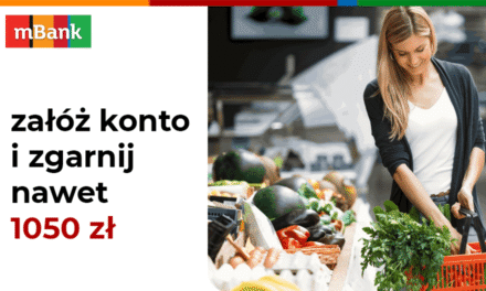 mBank daje 1050 zł za kilka aktywności na otwartym w promocji koncie osobistym.