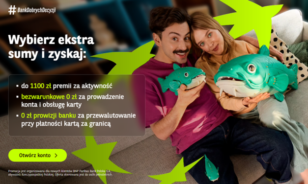 BNP Paribas daje do 1100 zł za aktywne konto