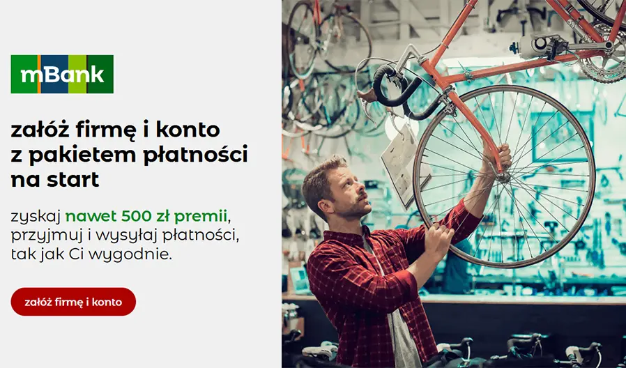 Załóż firmę z mBankiem i odbierz 500 zł