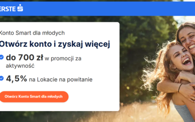 🔥 700 zł premii dla młodych w Erste Bank Polska!