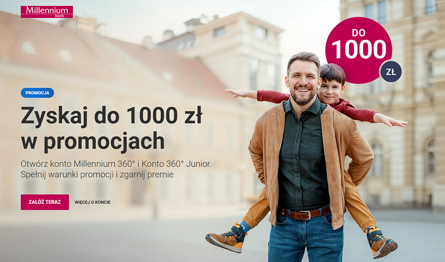 🏖️ Zgarnij letni pakiet korzyści z Bankiem Millennium! Zyskaj do 1000 zł premii 💳