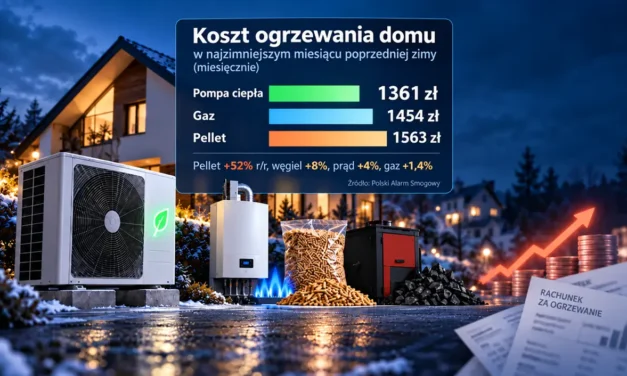 Koszty ogrzewania zimą 2026/2027: jak porównać pellet, gaz i pompę ciepła dla tego samego domu?