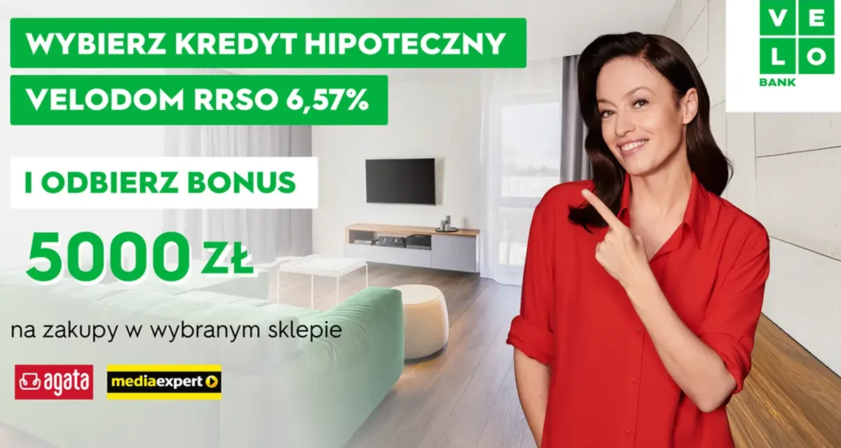 VeloBank: karta podarunkowa 5000 zł przy hipotece. Jakie warunki trzeba spełnić?