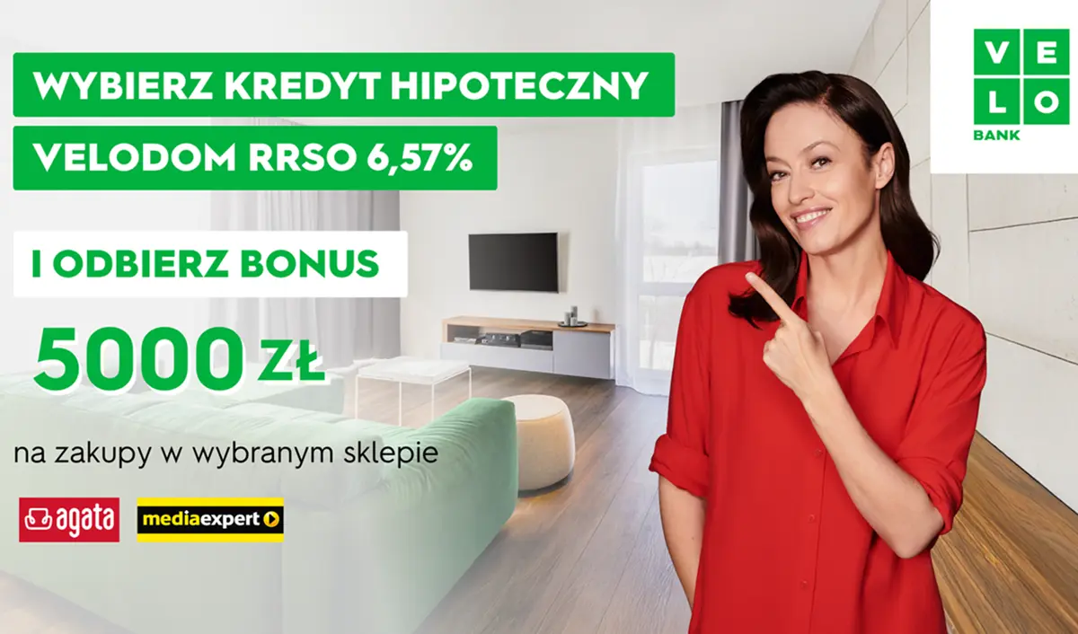 VeloBank: karta podarunkowa 5000 zł przy hipotece. Jakie warunki trzeba spełnić?